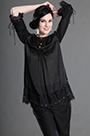 Black Long Sleeves Round Neckline Wear to Work Jacket