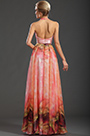 New Gorgeous Printed  Halter V-neckline Evening Dress