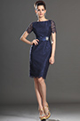 Nouveauté Manches courtes Bleu Foncé Robe Mère de Mariée