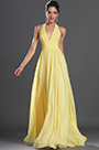 New Elegant Halter Yellow Evening Dress