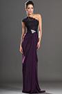 Dark Purple Once Lace Shoulder High split Evening Dress