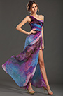 New Gorgeous Printed One Shoulder Evening Dress