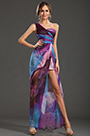 New Gorgeous Printed One Shoulder Evening Dress