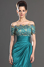 Robe Mère de Mariée turquoise manches courtes