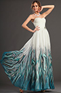 New Sweety Heart Sleeveless Printed Fabric Evening Dress