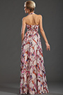 New Gorgeous Printed Halter V-neckline Evening Dress