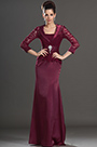 Elegant Weinrot Spitze Kleid der Mutter von Braut Tag Kleid
