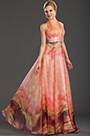New Gorgeous Printed  Halter V-neckline Evening Dress
