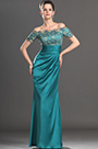 Robe Mère de Mariée turquoise manches courtes