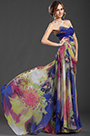 New Sweety Strapless Printed Evening Dress Party Dress