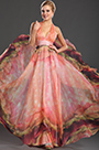 New Gorgeous Printed  Halter V-neckline Evening Dress