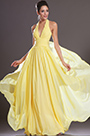 New Elegant Halter Yellow Evening Dress