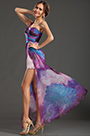 New Gorgeous Printed One Shoulder Evening Dress