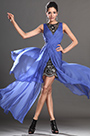 New Arrival Glorious Blue Sleeveless Evening Dress
