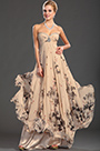 New Stunning Strapless Sweetheart Neckline Printed Fabric Evening Dress