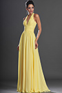 New Elegant Halter Yellow Evening Dress