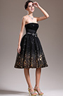 Trägerlos Schwarz Cocktail Kleid Ballkleid