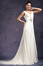 New Sexy V-Cut Neckline Delicated Beads Wedding Gown