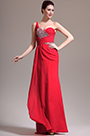 New Gorgeous One Shoulder Beadings Red Evening Dress