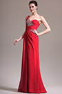 New Gorgeous One Shoulder Beadings Red Evening Dress