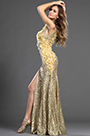 2013 S/S модный шоу блестящее золотое вечернее платье