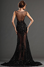 2013 S/S Fashion Show Handmade Flowers Sexy Black Evening Dress Prom Gown