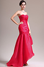 New Stylish Strapless Red Asymmetric Evening Dress