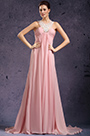New Gorgeous Chiffon Halter Evening Dress Pink