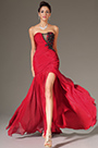 Stunning Red High Split Strapless Evening Dress