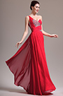 New Gorgeous One Shoulder Beadings Red Evening Dress