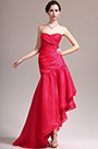 New Stylish Strapless Red Asymmetric Evening Dress