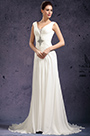 New Sexy V-Cut Neckline Delicated Beads Wedding Gown