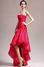 New Stylish Strapless Red Asymmetric Evening Dress