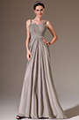 2014 Neu Grau Riemchen Perlen A-Line Abendkleid