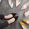 Women Chic Kitten Heels Closed Toe Shoes