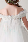 Schulterfrei Kinder Hochzeit Blumenmädchen Kleid