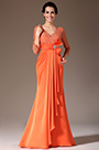 2014 Neu Orange V-Ausschnitt Spitze Oben Brautmutter Abendkleid