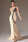 2014 Neu Champagne V-Ausschnitt  Gestickt  Spitye  Mermaid Abendkleid