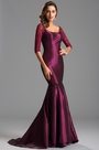 Graceful Burgundy Evening Dress Formal Gown