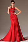 2014 Neu Rot Perlen Ein- Schulter Spitze Rücken Abendkleid
