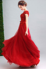 Robe de Bal Rouge En Tulle Avec Dentelles
