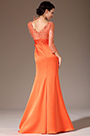 2014 Neu Orange V-Ausschnitt Spitze Oben Brautmutter Abendkleid