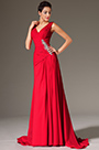2014 Neu Rot  V-Ausschnicht A-Line Abendkleid