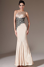 Champagne One-Shoulder Sheath Evening Dress