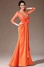 2014 Neu Orange V-Ausschnitt Spitze Oben Brautmutter Abendkleid