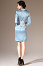 2014  New Light Blue Satin Jacket 2 Piece Mother of the Bride Dress
