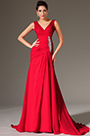 2014 Neu Rot  V-Ausschnicht A-Line Abendkleid