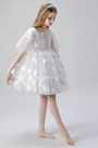 Short Sleeves Tulle Wedding Flower Girl Dress