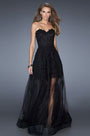 Chic Sweetheart Lace Applique Tulle Party Prom Dress