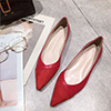 Women Suede Toe Closed Pointed Flat Shoes
